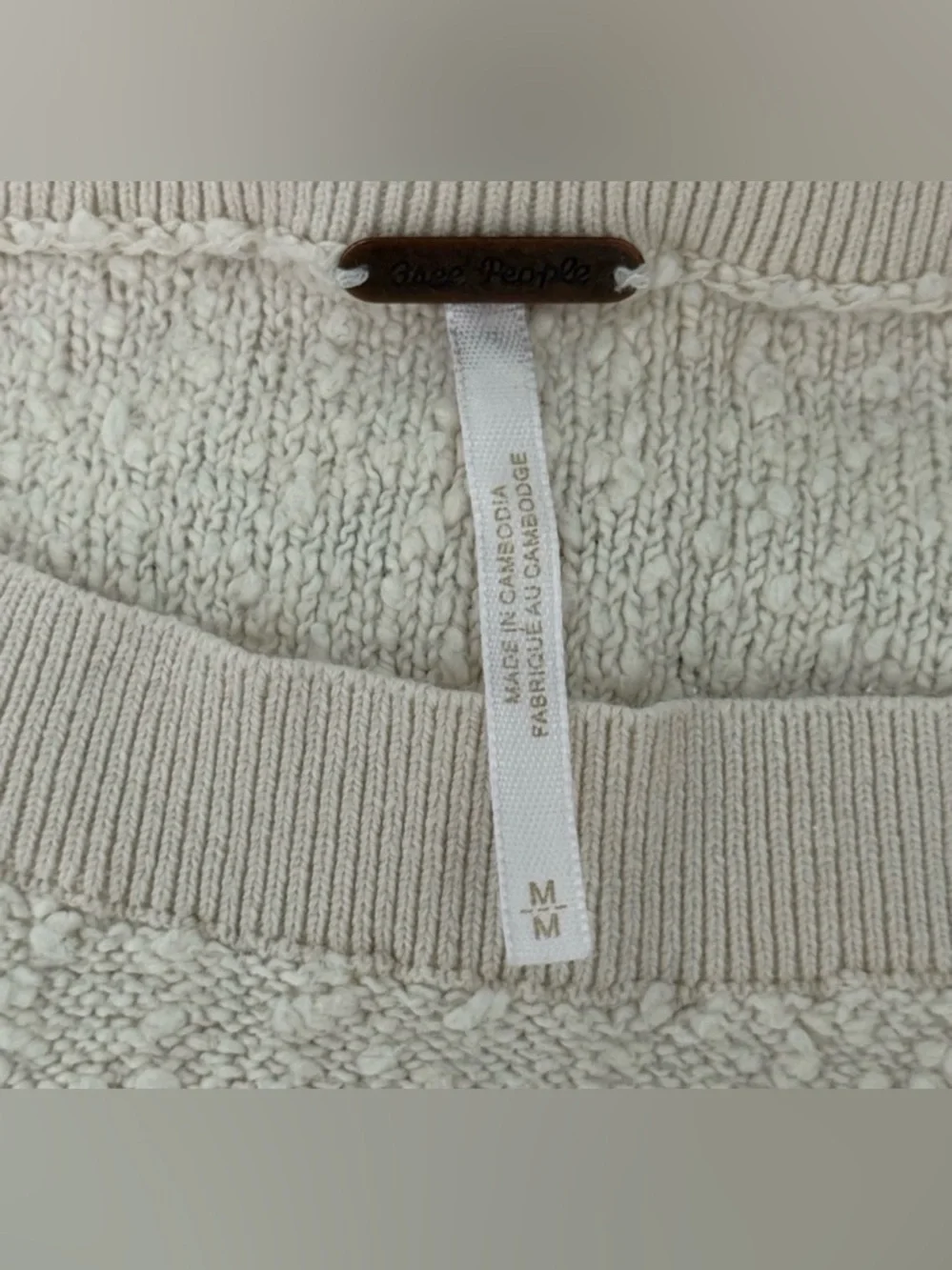 Free People Found My Friend Boucle Pullover in Cream - Picture 2 of 3